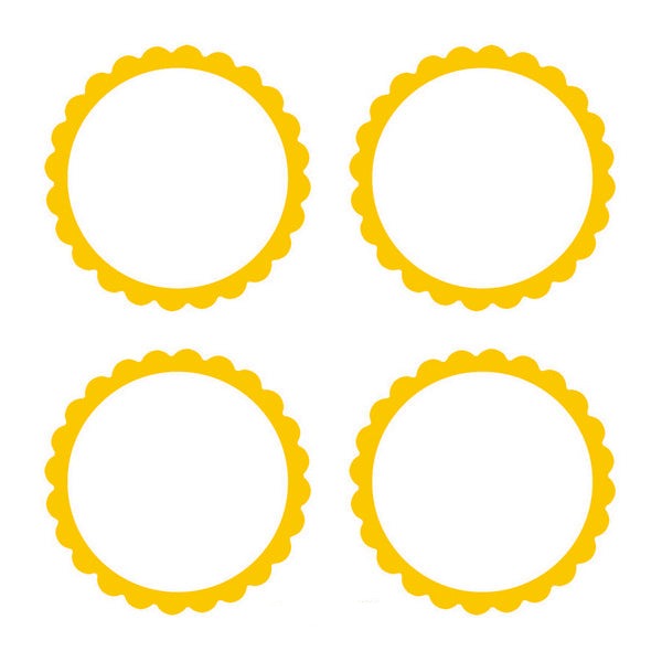 Labels Scalloped - Sunshine Yellow Pack of 5