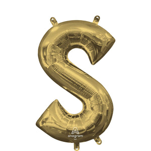 Letter S White Gold Balloon