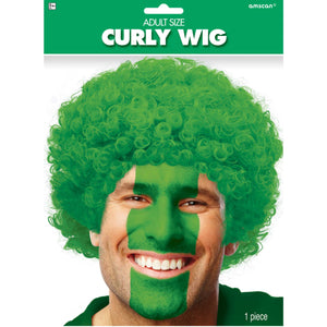 Team Spirit Curly Green Wig