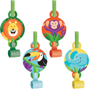 Jungle Safari Blowouts with Medallions Pack of 8
