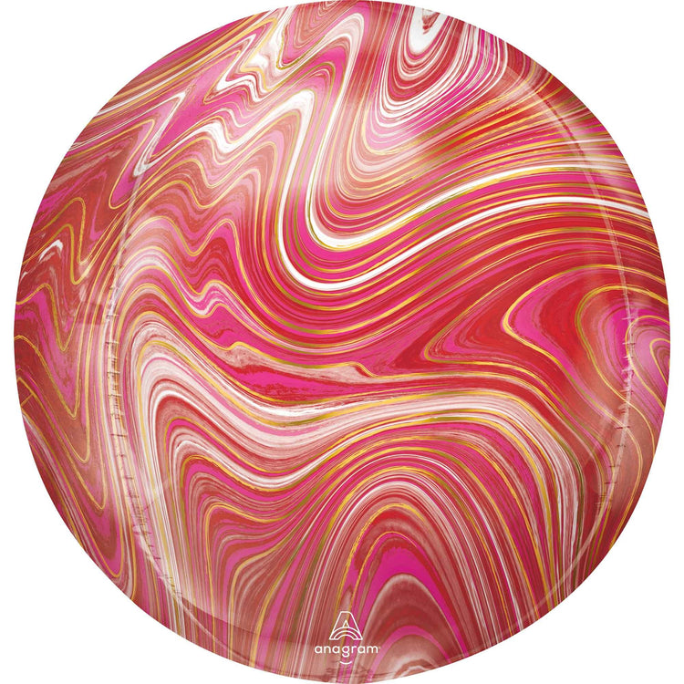 Orbz XL Red & Pink Marblez Balloon