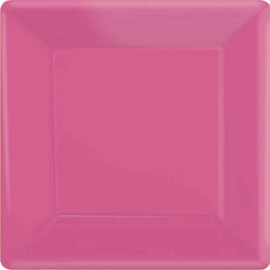 Paper Plates 17cm Square 20CT-Bright Pink Pack of 20