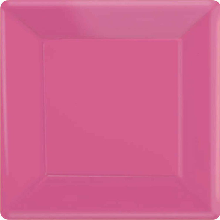 Paper Plates 17cm Square 20CT-Bright Pink Pack of 20