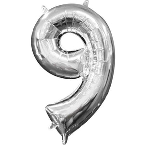 Silver 40cm Number 9 Balloon