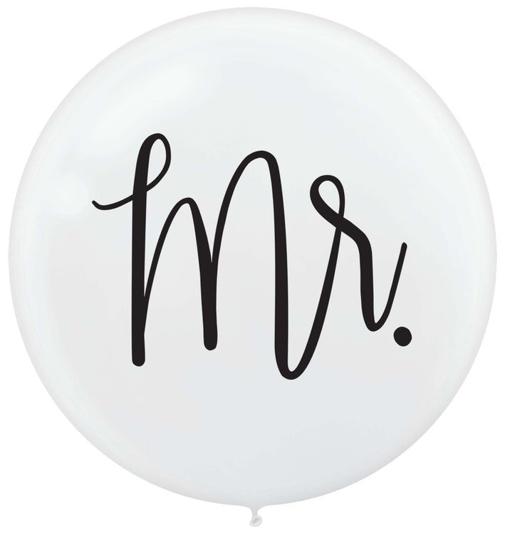Mr & Mrs 60cm Latex Balloons Pack of 2