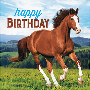 Horse and Pony Lunch Napkins Happy Birthday Pack of 16