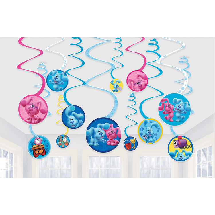 Blues Clues Spiral Swirls Hanging Decorations Pack of 12
