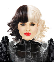 Dalmatian Villain Short Black and White Wig