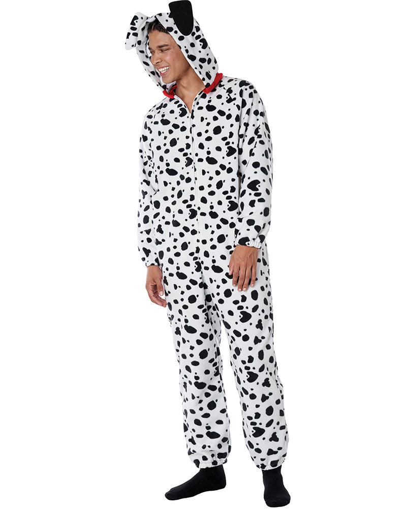 Dalmatian Fleece Jumpsuit Adult Costume