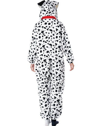 Dalmatian Fleece Jumpsuit Adult Costume