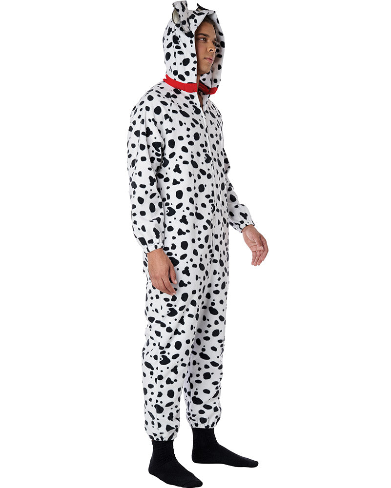 Dalmatian Fleece Jumpsuit Adult Costume