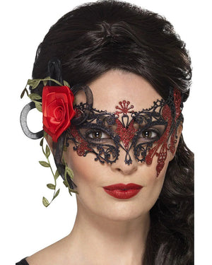 Day of the Dead Metal Filigree Half Mask