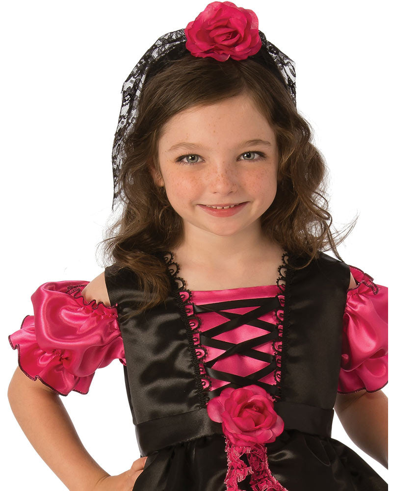 Day of the Dead Pink Rose Girls Costume