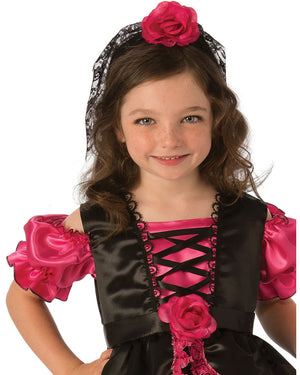 Day of the Dead Pink Rose Girls Costume