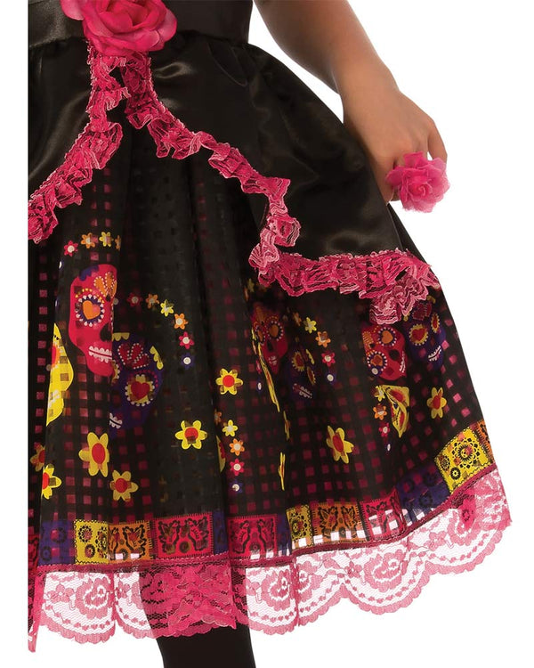 Day of the Dead Pink Rose Girls Costume