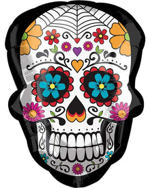 Day of the Dead Sugar Skull Supershape Foil Balloon 60cm For Halloween