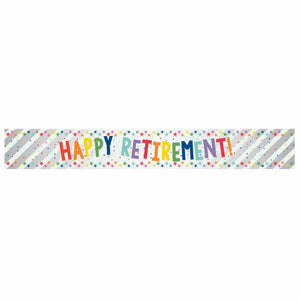 Banner Happy Retirement Multi-Coloured Foil 2.7m