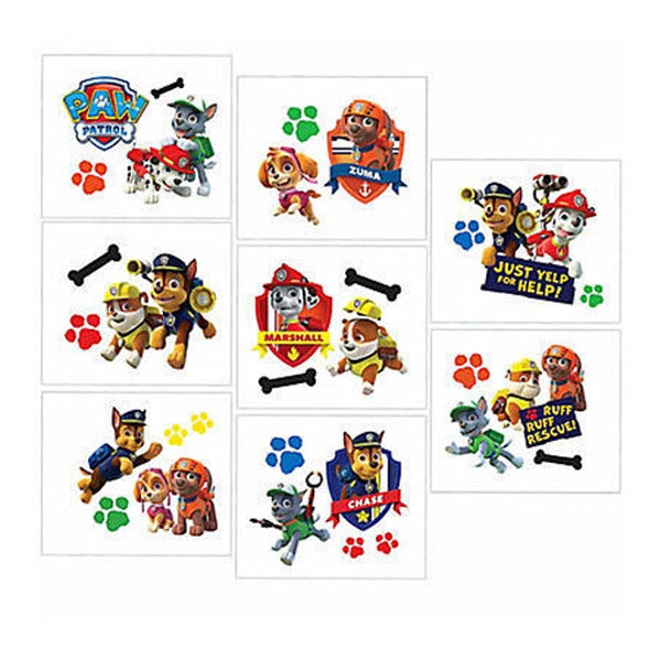 Paw Patrol Tattoo Favours Pack of 8