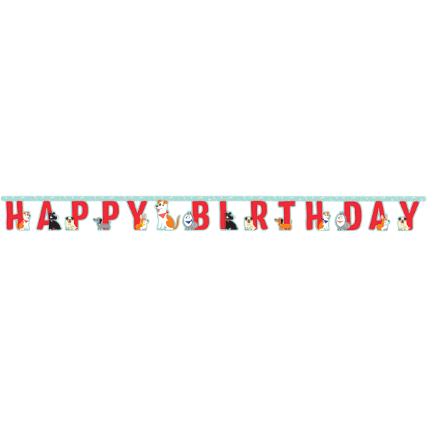 Dog Party Happy Birthday Jointed Banner 2.2m