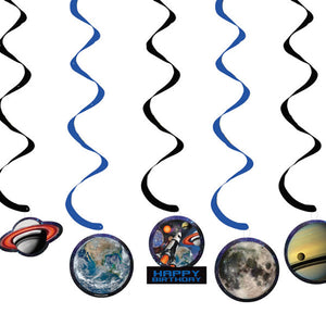 Space Blast Hanging Swirl Decorations Pack of 5