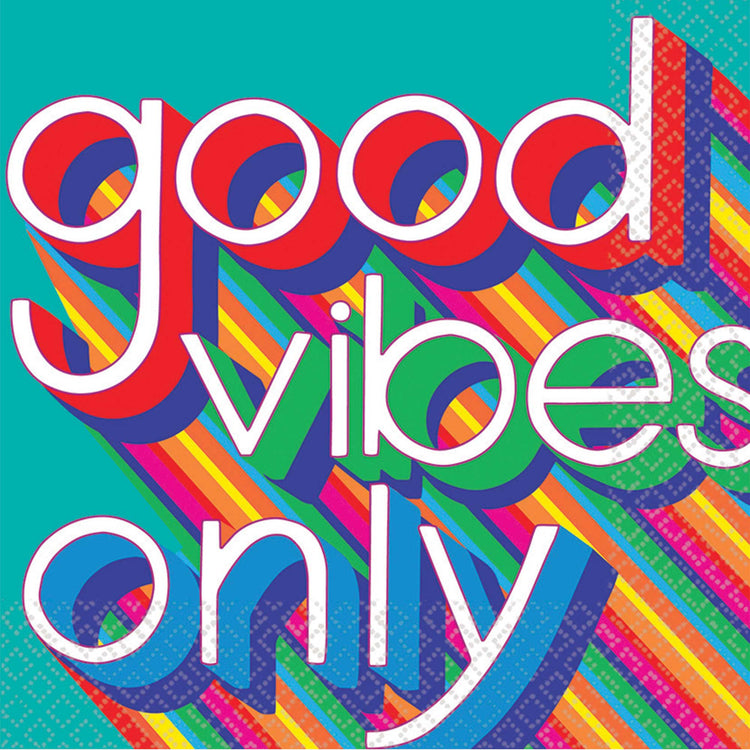 Good Vibes 70s Lunch Napkins Pack of 16