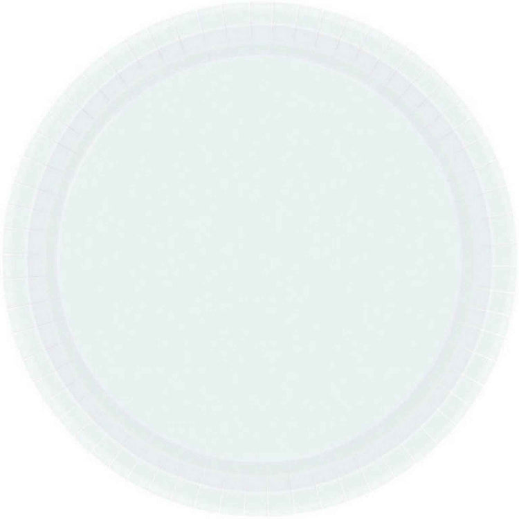 Paper Plates 23cm Round 20CT FSC - Frosty White - No Plastic Coating