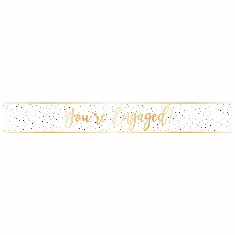 Banner Youre Engaged Gold Foil 2.7m