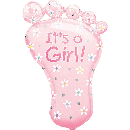 SuperShape XL Its A Girl Foot Balloon