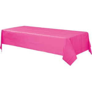Bright Pink Plastic Rectangular Tablecover