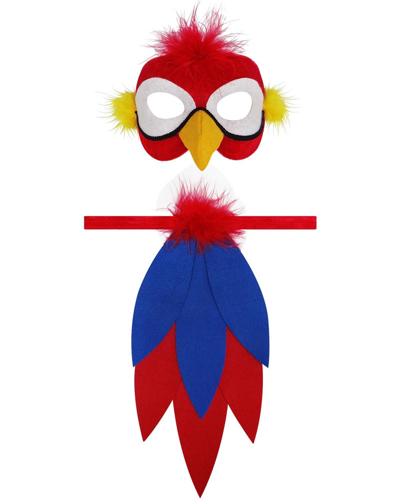 Deluxe Tropical Parrot Mask and Tail Set
