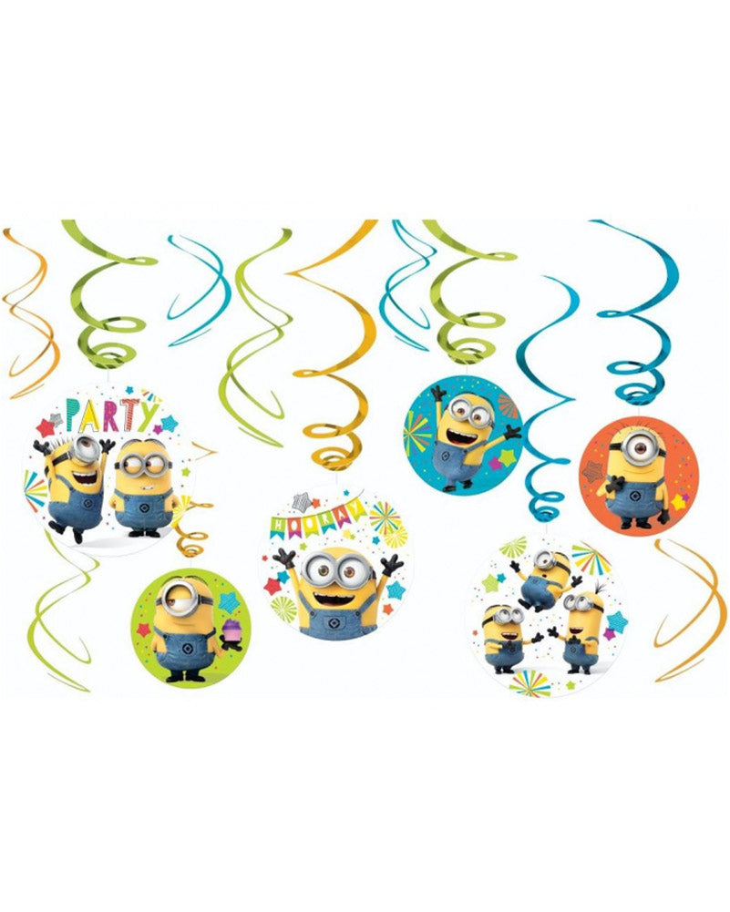 Despicable Me Hanging Swirl Decorations Pack of 12
