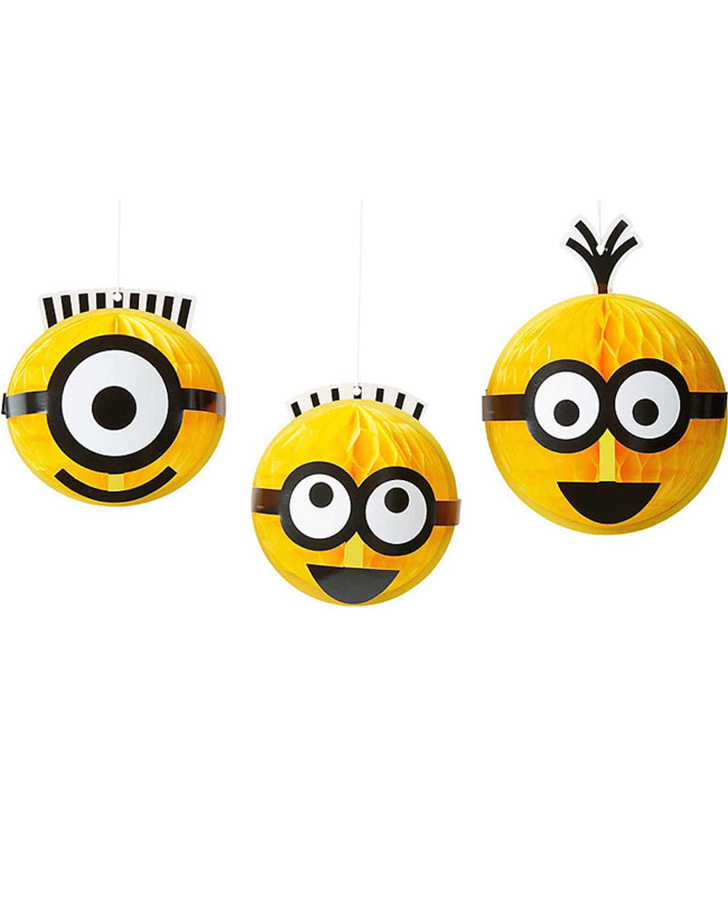 Despicable Me Minions Honeycomb Hanging Decorations Pack of 3