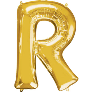 Gold Letter R Supershape 86cm Balloon