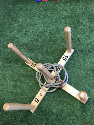 Wooden Rollers Bowling Outdoor Lawn Game Set