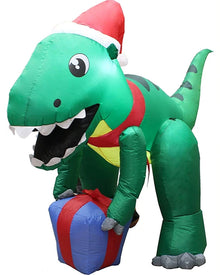 Dinosaur with Hat Christmas Lawn Inflatable 1.5m