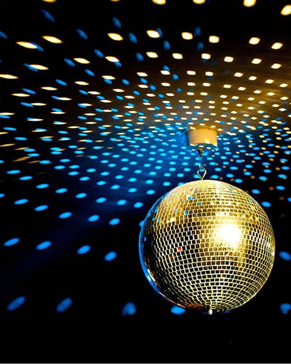 70s Disco 30cm Mirror Ball and Motor Set