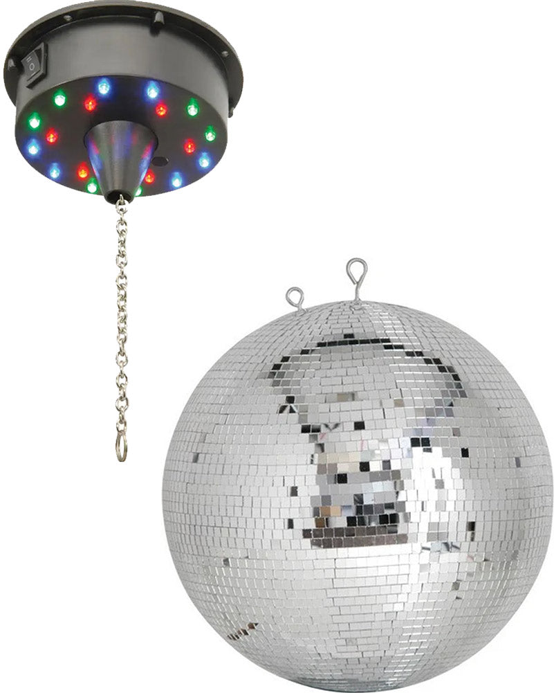 70s Disco 30cm Mirror Ball and Motor Set
