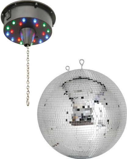 70s Disco 30cm Mirror Ball and Motor Set