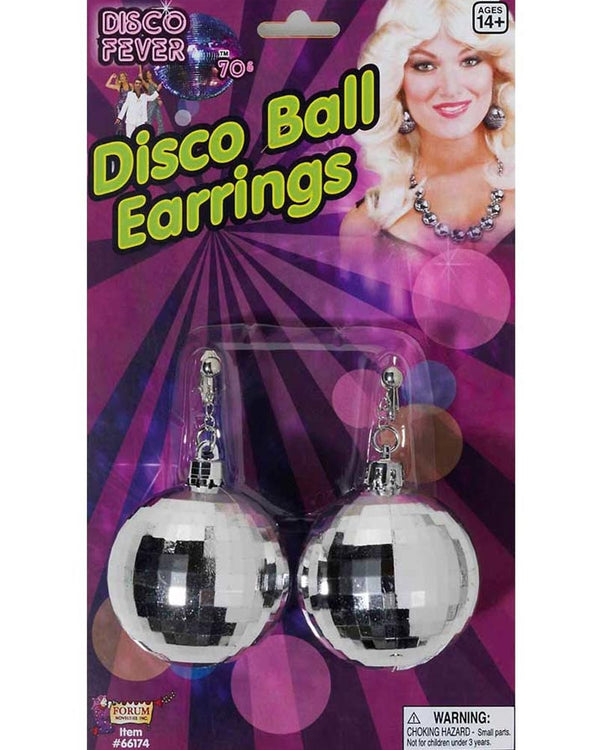 70s Clip On Disco Ball Earrings