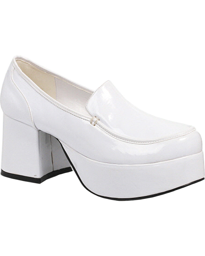 70s Disco White Platform Deluxe Mens Shoes