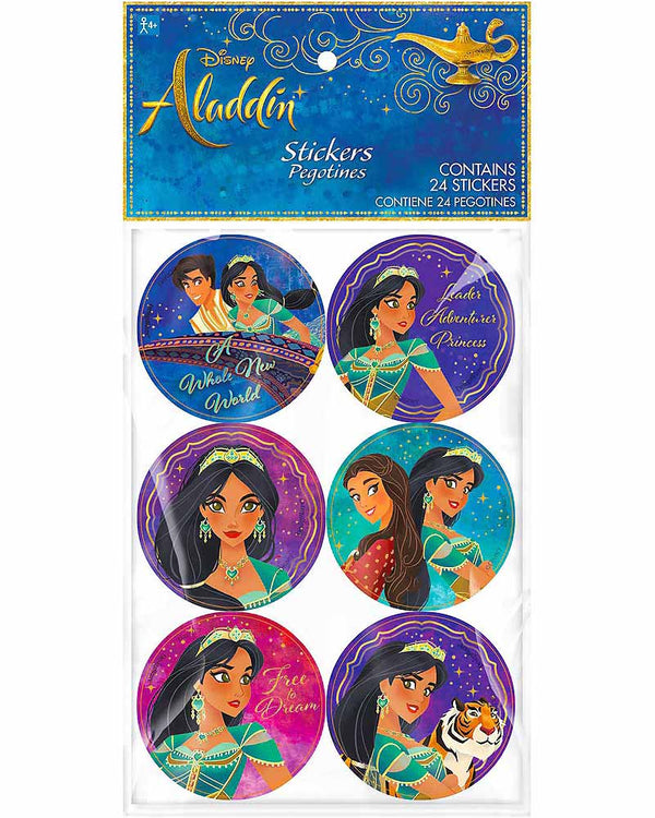 Disney Aladdin Favour Stickers Pack of 24