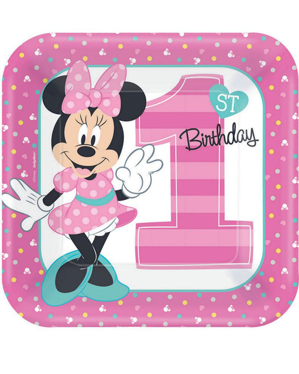 Disney Minnie Fun to be One 23cm Paper Plates Pack of 8