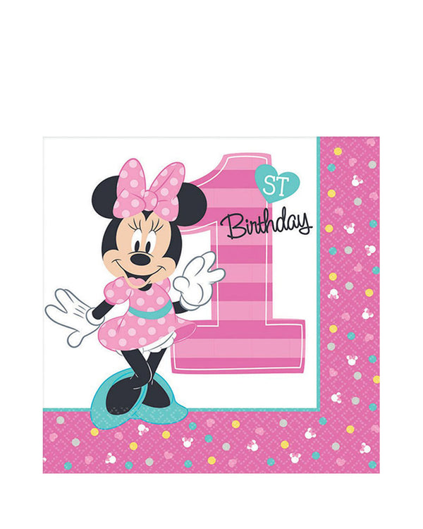 Disney Minnie Fun to be One Lunch Napkins Pack of 8