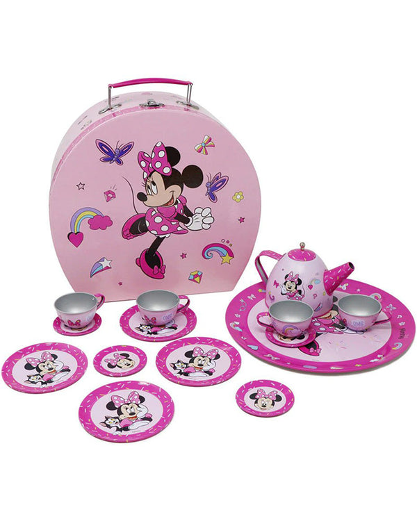 Disney Minnie Mouse Kids Tin Tea Set 14 Piece