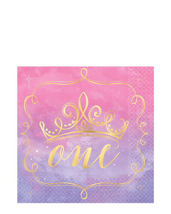 Disney Princess Once Upon A Time 1st Birthday Lunch Napkins Pack of 16
