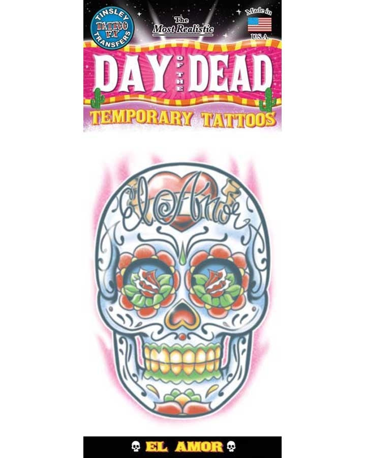 Day of The Dead El Amor Temporary Tattoo