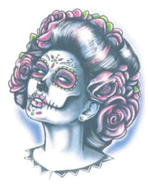 Senorita Muerte Day of the Dead Temporary Tattoo