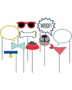 Dog Party Photo Booth Props Pack of 10