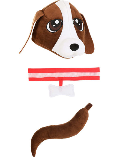 Dog Plush Deluxe Hat Collar and Tail Set