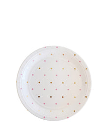 Gold and Pink Dots 18cm Paper Plates Pack of 10